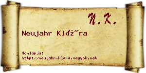 Neujahr Klára névjegykártya